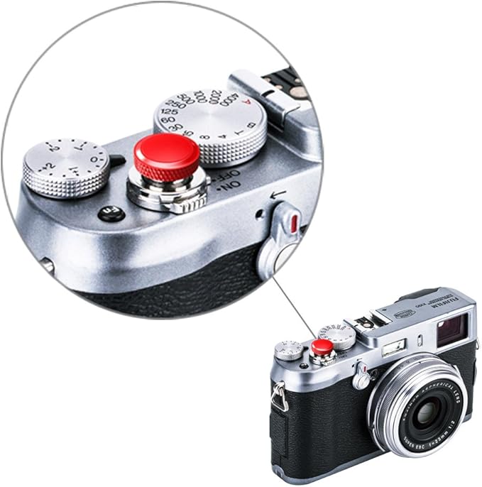 JJC Camera Soft Release Button, Shutter Button for Fuji Fujifilm X-T5 X-T4 X-T50 X-T30 III II X-PRO3 X100VI X100V X-E5 X-E4 X Half GFX100RF Sony RX1R II RX10 IV III Leica Q3 43 M10 M9 Nikon Zf Df F3