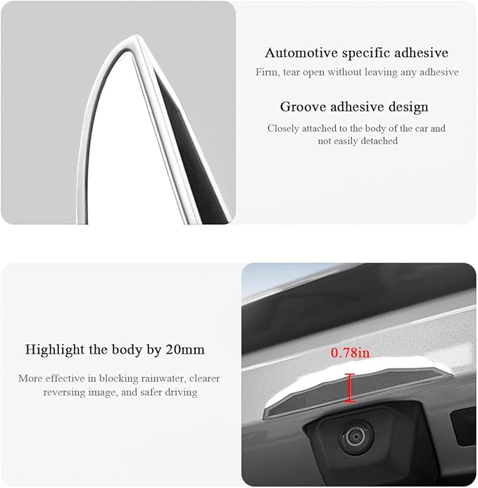 Universal Car reversing Camera rain Cover, car Thick Camera Protection Sticker, Silicone rain Sticker, Non-Destructive Adhesion (White)