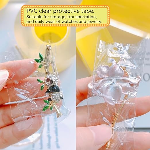 5cm Clear Protector Tape Plastic Protective Film Watch Screen Wrap Tape, Transparent Anti-Static Cover Film for Fine Jewelry/Watches, 164ft Long