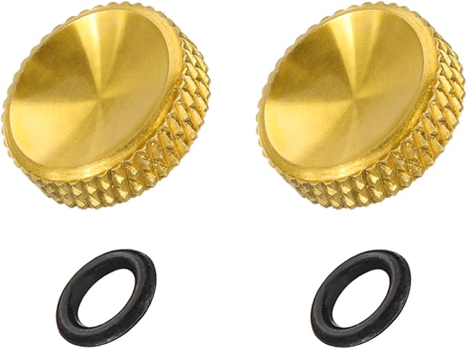 PATIKIL Camera Shutter Button, 2 Pack 12mm Concave Surface Shutter Release Buttons Pure Copper Camera Button for Nikon for Fujifilm for Leica DSLR/SLR, Gold