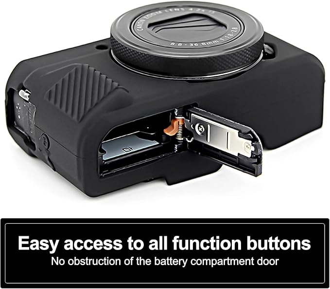 Easy Hood G7X Mark II Case G7X Camera Silicone Case, Soft Silicone Protective Cover for Canon Powershot G7X Mark II DSLR Camera (Black)