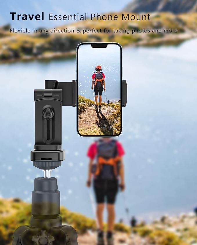 MiiKARE Airplane Phone Holder, Universal 360° Rotation Handsfree Mount for Tray Table, Desk & Travel