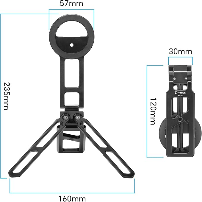 FANAUE Adjustable Phone Tripod Stand, Foldable Magnetic Cell Phone Holder with Arca-Swiss and 1/4" Screw Hole, Aluminium Magsafe Smartphone Mount with Cold Shoe for iphone16 15 14 13 12 Plus Pro Max