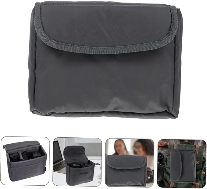 OKUMEYR Padded DSLR Camera Bag Insert with Lens Pouch for Travel and Photography Portable Digital Camera Case Compatible with Backpacks Organizer