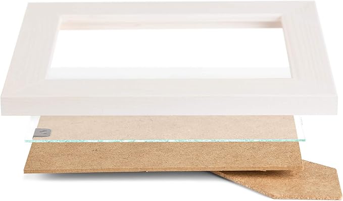 Rustic Wooden Picture Frame 4x6 Inch - 100% Natural Eco Distressed Wood and Real Glass - Made for Wall and Table Top Display - White