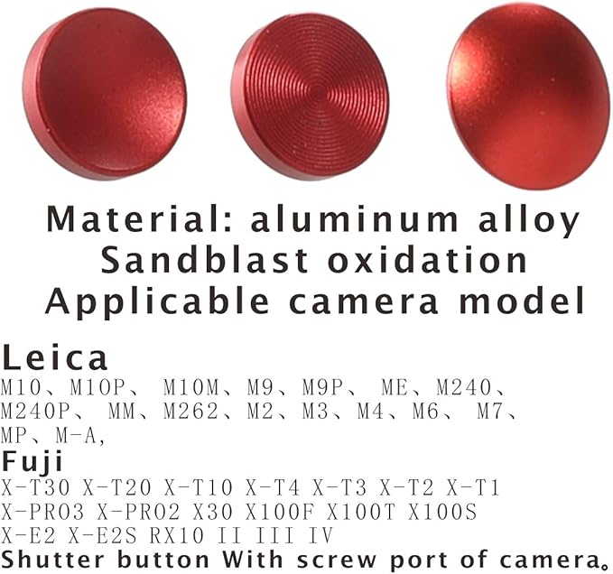 Soft Metal Shutter Release Button Compatible with Fuji X Series Shutter Button Screw Hole Camera (3 Pack)