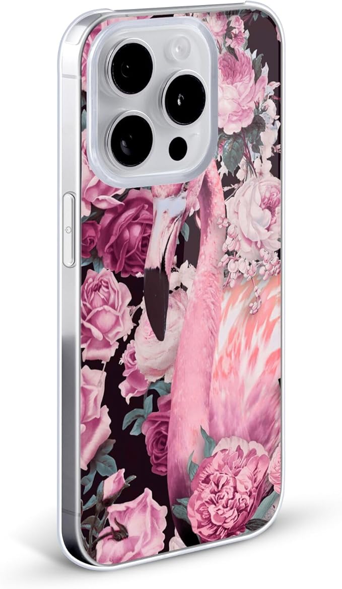 Head Case Designs Officially Licensed LebensArt Flamingo and Roses Birds and Floral Hard Back Case Compatible with Apple iPhone 15 Pro Max
