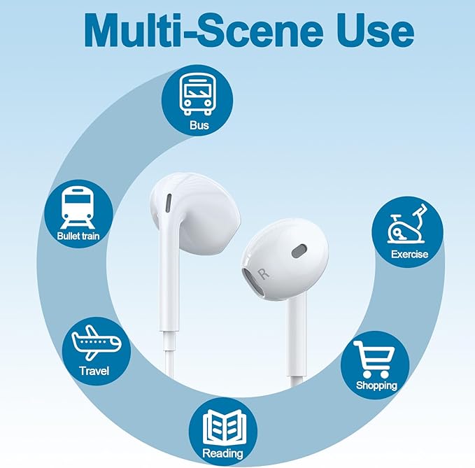 1 Pack-USB C Headphones for iPhone 17/16/15 Pro Earbuds Type C Wired Earphones with Mic & Remote Control Noise Cancelling for iPhone 17/16/15 Pro/Air/Pro Max, iPad Pro, iPad mini