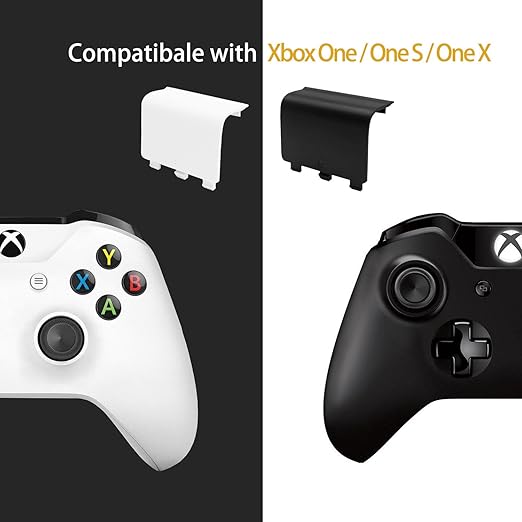 KELIFANG Replacement Battery Cover Door Compatible with Xbox One, One S, One X Controller, Battery Back Shell Repair Part Compatible with Xbox Wireless Controller (Black, White)