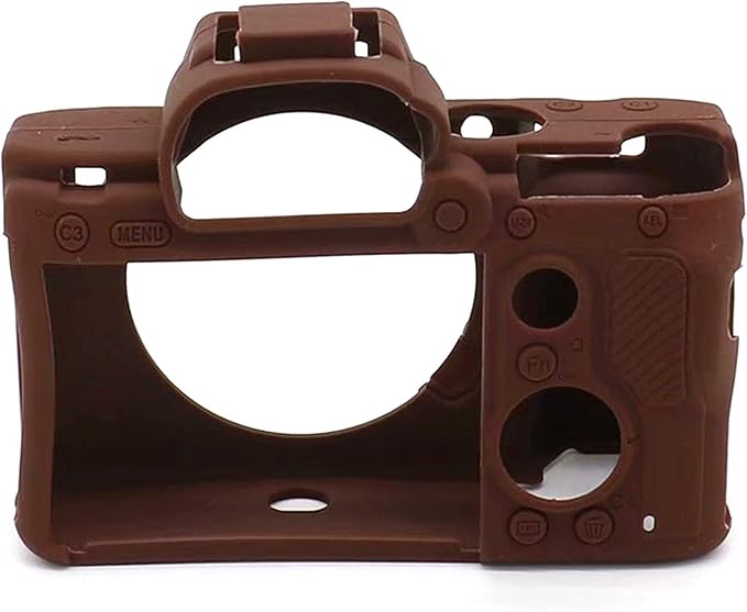 Professional Secure Soft Silicone Camera Case Bag Housing Rubber Body Skin for Sony Alpha A7iii a73 A7R3 A7Riii a7R Mark III a7 Mark III Digital SLR Camera Protective Case (Coffee)