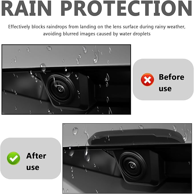 2026 New Wider Backup Camera Rain Shield,Rainproof Reverse Camera Cover for Avoiding Blurry Shots,Non-Destructive Silicone Rear View Cameras Protective Cover with Adhesive