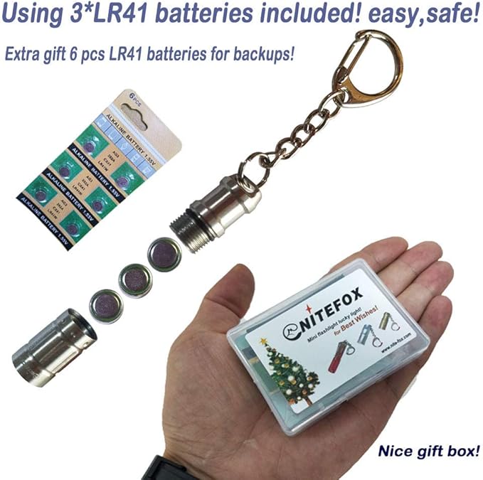 e1 The World's Smallest Flashlight Micro Tiny Mini Keychain Light Long-Lasting Safety Light for Everyday Carry Emergencies Outdoor Dog Walking Hiking Camping Nice Gift for Parents and Kids.