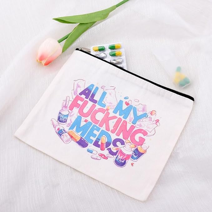 Patient Medication Pouches for Traveling Med Case for Pill Box Storage Container Pharmacy Doctor Medical Funny Novelty Gifts for Physician Nursing Assistant Pharmacist Nurses Makeup Bags for Work Camp