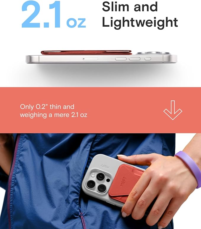 MOFT Magnetic Wallet Stand Compatible with iPhone 17/16/15/14/13/12 Series, Angle Adjustment & Magsafe Compatible MOVAS Phone Stand,Sunset