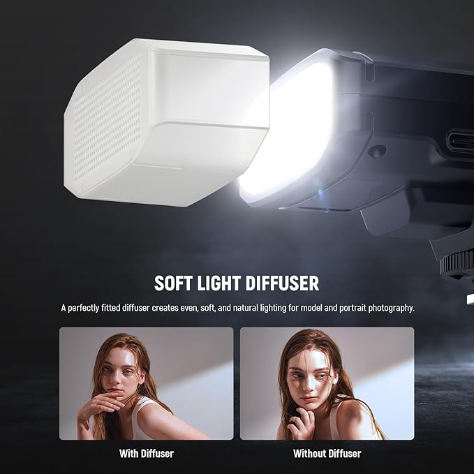 NEEWER Basics 5600K Mini Camera Flash Speedlite GN12, 2000mAh/500 Flashes/0.1-1.8s Recycle, Light Compatible with Canon Fujifilm Sony Nikon Digital Standard Hot Shoe Camera for Studio Photos, Z120 SE