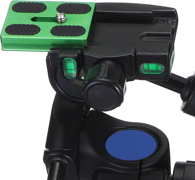 Frienda 2 Pieces Metal Quick Release Plate with 1/4''-20 Camera Screw Tripod Mount Plate Fits Standard for DSLR Camera Tripod Ball Head (Green,Pu50)