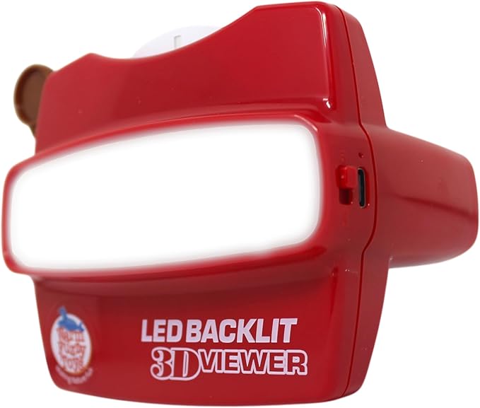 WARM FUZZY Toys LED Backlit 3D Viewer – (Spiders) – New 2025 USB-C Rechargeable Slide Viewer for Kids & Adults Includes 3 Reels with 21 HD 3D Images – Patent-Pending Retro Toy, No Light Source Needed