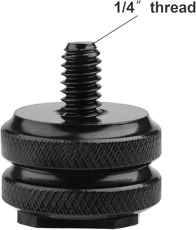 Camera Hot Shoe Mount to 1/4"-20 Tripod Screw Adapter,Flash Shoe Mount for DSLR Camera Rig (Pack of 4)