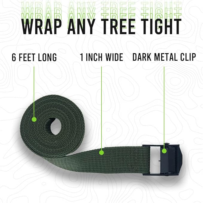 Trail Camera Straps, Upperosey Game Cam Mounting Strap with Long-Lasting Alloy Buckle, Nylon Fiber Strap for Wildlife Trial Camera Accessory, Deer Camera Tree Belts, 25mm Width* 6 ft. Long (2 Packs)