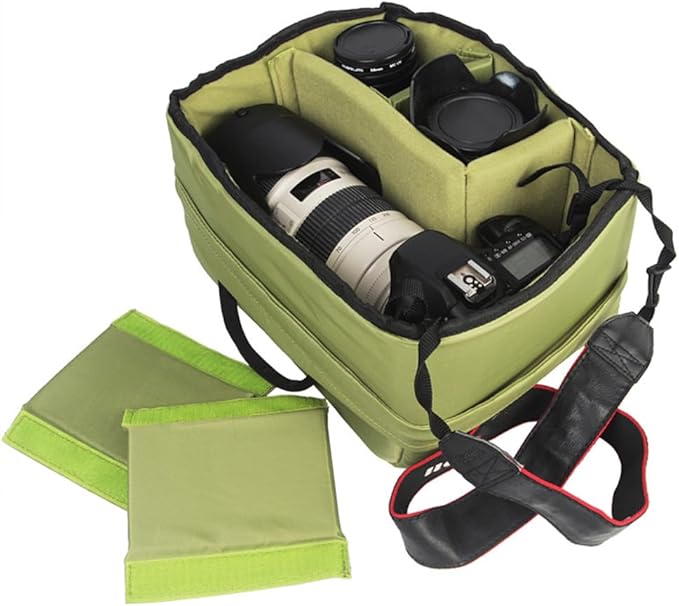 Hilitand Protective Flexible Padded Storage Bag, Removable Partition Camera Inserts Padded Bag Pouch with Adjustable Dividers Shockproof for Mirrorless Cameras, Lenses, Flash