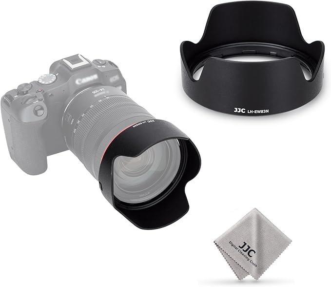 JJC EW-83N Reversible Lens Hood Shade for Canon RF 24-105mm F4L is USM Lens Replace EW-83N Lens Hood,Compatible with 77mm Filters and 77mm Lens Cap