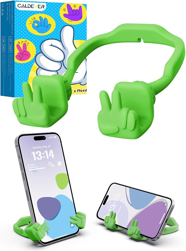 Easter Basket Stuffers Essentials for Teens Girls Boys Kids Cell Phone Stand: Upgrade Adjustable Peace Sign Thumbs Lazy Phone Holder for Desk Cool Gadgets Fun Easter Gifts for Adults Women Teenagers