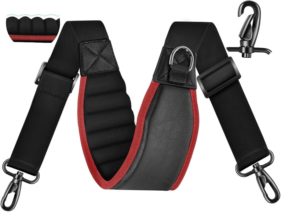 ZINZ Shoulder Strap 67" with Padded, Bag Strap with Dual Buckles and Metal Swivel Hooks for Laptop Bag, Camera Bag and More