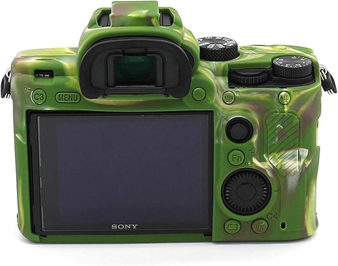 Professional Secure Soft Silicone Camera Case Bag Housing Rubber Body Skin for Sony Alpha A7iii a73 A7R3 A7Riii a7R Mark III a7 Mark III Digital SLR Camera Protective Case (Army Green)
