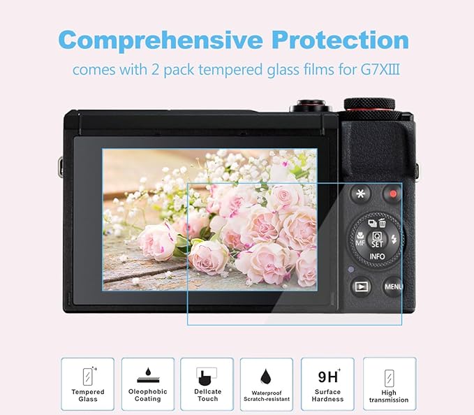 Pocoukate Case for Canon G7X Mark III Camera, Soft Silicone Protective Cover Skin with Removable Lens Cover for Powershot G7X Mark iii, Silicone Case with G7X3 Screen Protector Accessories - Gray