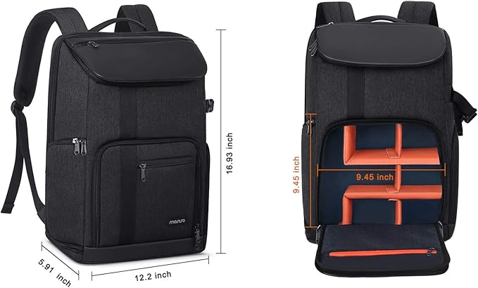 MOSISO Camera Backpack, DSLR/SLR/Mirrorless Large Men/Women Photography Camera Bag Case with 17.3 inch Laptop Compartment&Tripod Holder&Rain Cover Compatible with Canon/Nikon/Fuji/Laptop, Space Gray