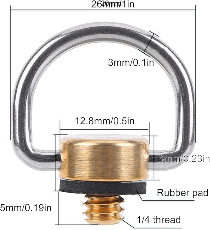 1 / 4inch Camera Screw for Quick Release Plate 1 / 4inch D-Rings Adapter Tripods Monopod Quick Release Plate Screw Action Stands