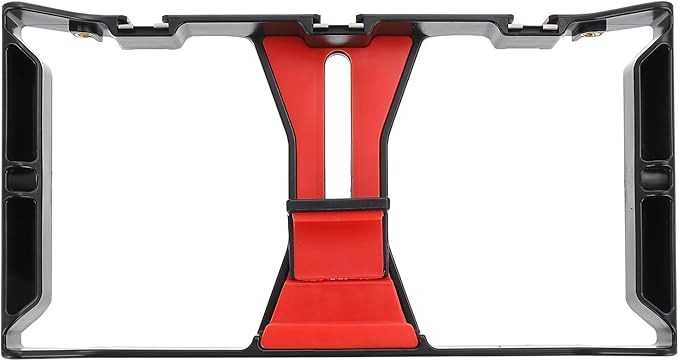 NOLITOY Handheld Phone Video Stabilizer and Smartphone Cage Rig for Filmmaking Vlogging with Triple Cold-Shoe Mounts, Portable Phone Video Holder for Mobile Filming and Live Streaming