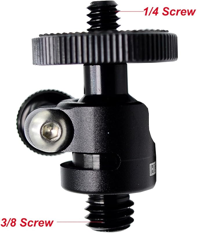 koolehaoda Mini Ballhead Camera Tripod Ball Head Mount and 1/4 to 3/8 Connector (1/4 to 3/8 Connector)