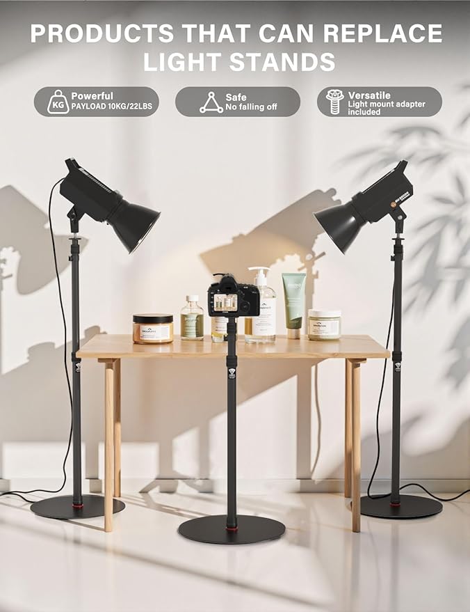 IFOOTAGE A400 Round Base Monopod, 79'' Photography Light Stand Flat Base, Aluminum Studio Stand Camera Tripod Monopod for DSLR Camera, Light, Live Streaming, Vlogging, Payload 10KG/22LBS (2 Pack)