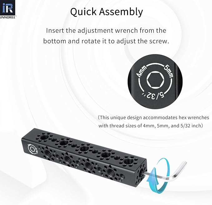 INNOREL CB5 CNC Aluminum Alloy Multi-Function Cheese Handle, Cheese Grip Extension Bar, ARRI Positioning Top Handle Featuring 3/8" and 1/4" Arri Locating Holes for Camera Cage Frames, Cheese Plates