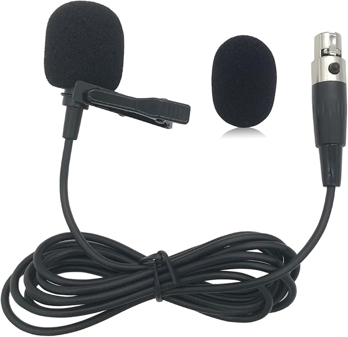 XLR Lavalier Microphone Replacement for AKG Samson Wireless Transmitter, Phenyx Pro Mic - Lav Lapel Clip, Wearable, TA3F Plug