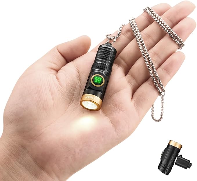 Yemao Rechargeable Keychain Flashlight with Chain,600 High Lumens EDC Pocket Flashlights, Mini Flashlight with 6 Modes for Home Daily Use,Outdoor Emergency (Mini)