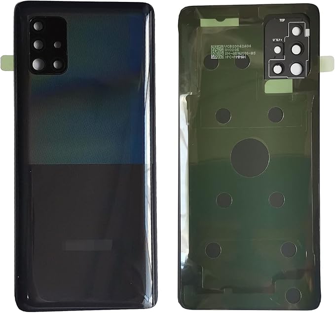 A51 5G Battery Back Housing Door Replacement Rear Cover with Camera Glass Lens/Frame Tape for Samsung Galaxy A51 5G 2020 6.5" A516 (Not ok for 4G/LTE A515F Version) (Black)