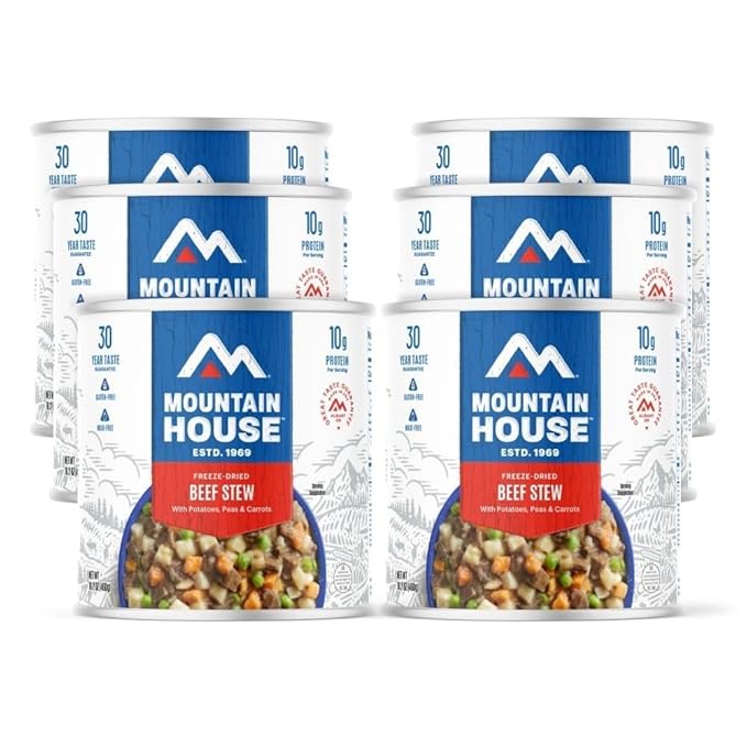 Mountain House 258 Serving Emergency & Survival Food Kit – 36 Cans Ready-to-Eat Meals Including Rice & Chicken, Chili Mac with Beef, Spaghetti with Meat Sauce – Long-Term Storage, Fully Cooked, 30-Year Taste Guarantee – Ideal for Camping, Hiking & Back...