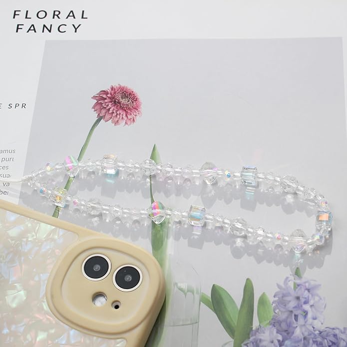 Beaded Camera Wrist Strap, Cute Phone Charms Strap, Pearl Bracelet Wrist Strap, Phone Keychain Decoration for Wallet