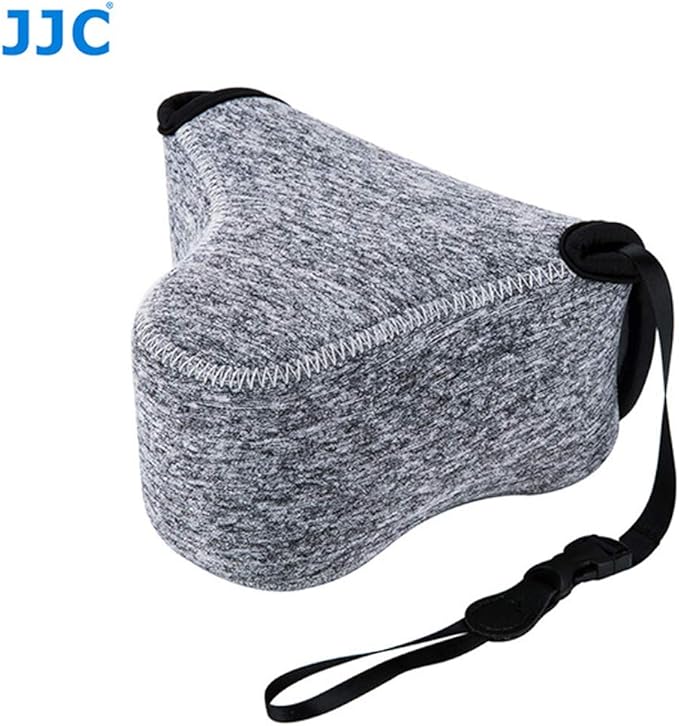 JJC Grey Ultra Light Neoprene Camera Case for Sony a6600 a6500 a6400 a6300 a6100 a6000 a5100 +18-55mm/E 50mm F1.8 Lens, Pouch Bag for Fuji X-T30 X-T20 X-T10 +16-50mm, Canon PowerShot SX530 SX540 G3X