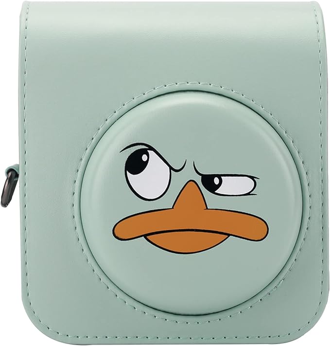 Frankmate Protective Case Compatible with Mini 12 Instant Film Camera with Accessory Pocket and Adjustable Strap (Cute Duck)