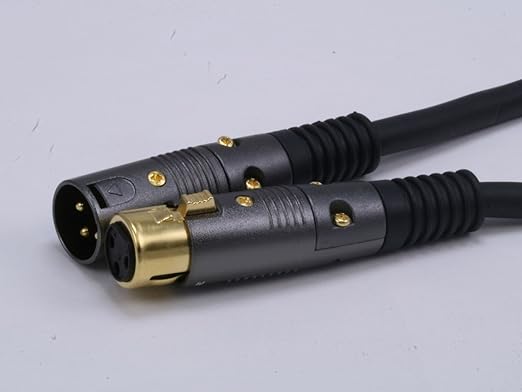 Monoprice XLR Male to XLR Female Cable - 1.5 Feet - Black, 16AWG, Gold Plated Copper Wire Conductors - Premier Series