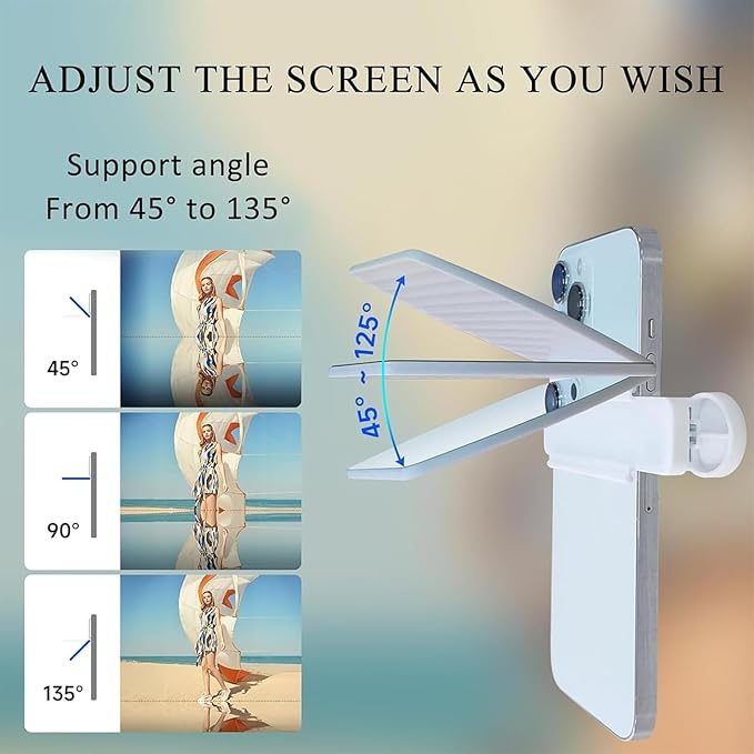Smartphone Camera Mirror Reflection Clip Kit, Mirror Reflection Clip - Capture Stunning Reflections Instantly, Adjustable HD Glass Smartphone Photography Flip Mirror (Black*2)
