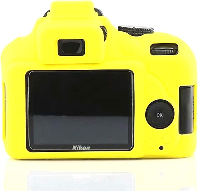 Professional Secure Silicone Camera Cases Bag Housing Rubber Body Skin for Nikon D3400 Digital SLR Camera (Yellow)