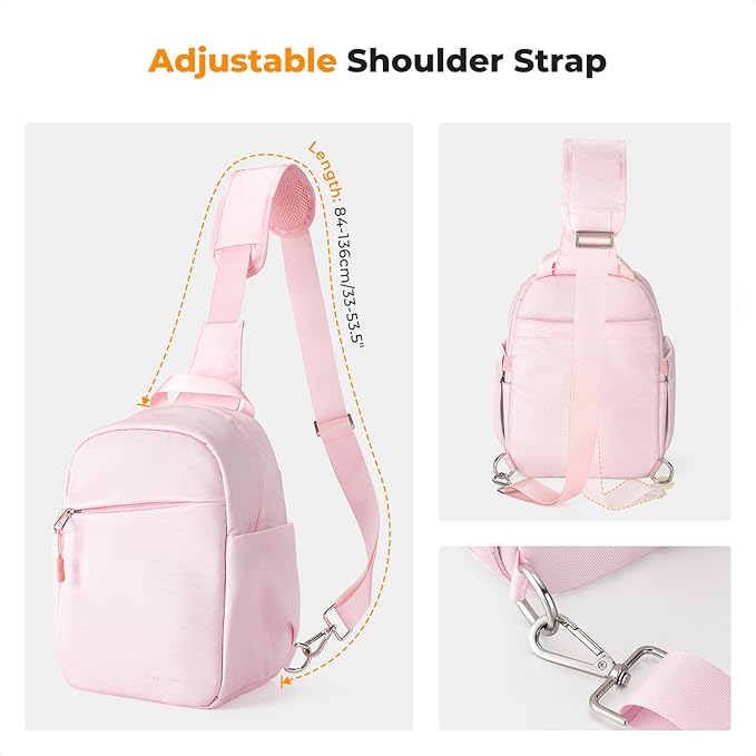 K&F CONCEPT Small Camera Bag for Photographer, Camera Sling Crossbody bag for DSLR/SLR/Mirrorless Camera, Compact Camera Case for Men and Women, Light Pink