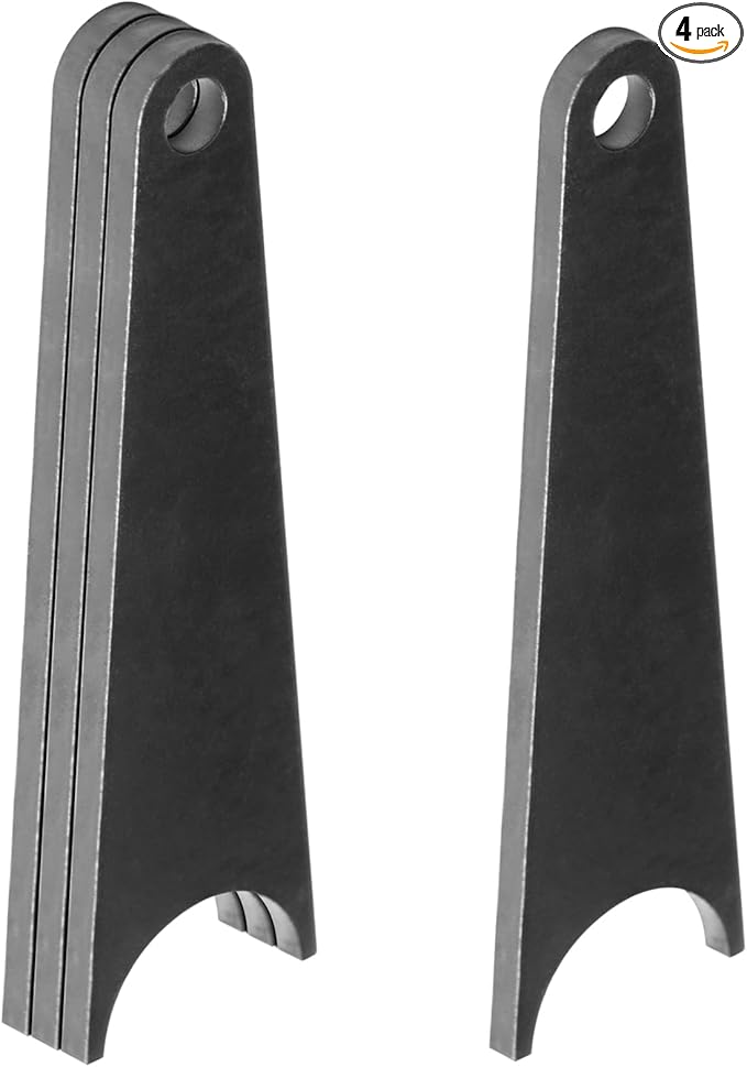 4 Pack 7-3/4" Tall Weld-On Shock Mount Tabs for 1-3/4" Round Tube, 1/2" Hole, Chassis Tube Mount Brackets