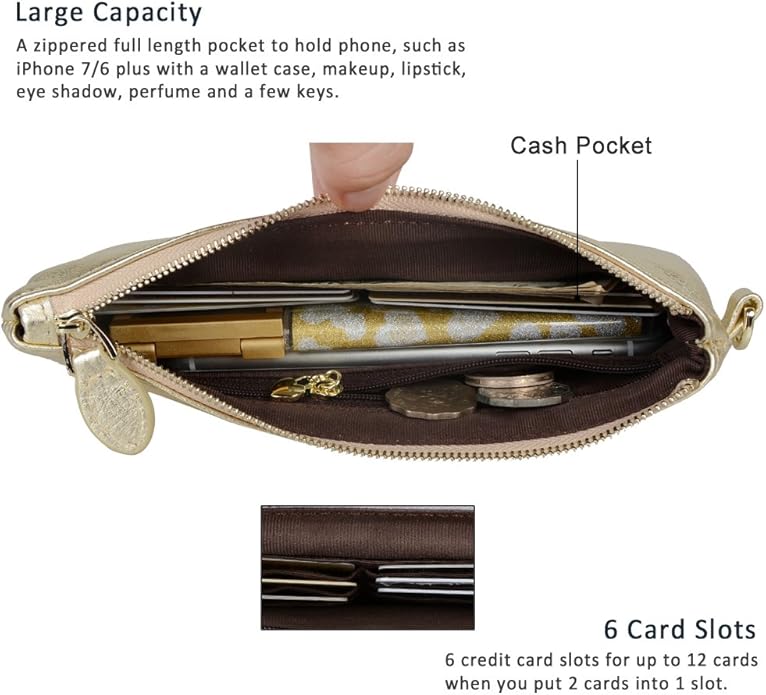 befen Genuine Leather Wristlet Clutch RFID Blocking Bag Cell Phone Wallet Purse Wristlet Wallet Purses and Handbags for Women