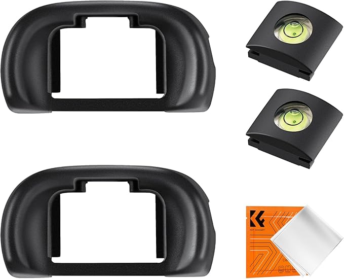 K&F Concept 2Pack Eyepiece Cover & Hot Shoe Cover Kit, Eyecup for Sony A7 A7S A7R A7M2 A7SM2 A7RM2 A7M3 A7RM3 A7RM4 A9 A9II A99M2 Camera, Viewfinder Protector Replace for Sony FDA-EP18 Eyecup