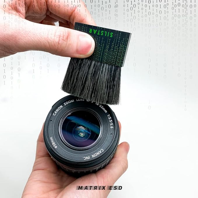 Super Grade Dissipative Anti Static ESD Electrostatic Discharge Brush Matrix ESD 43mm for Miniature Models, Camera, Photo, Film, PCB, Mobiles & Vinyl Record Dust Free Handheld typed Brush by SILSTAR